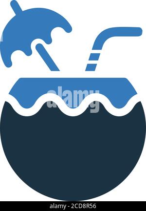 Coconut water drink icon - Well organized and editable Vector design using in commercial purposes, print media, web or any type of design projects. Stock Vector