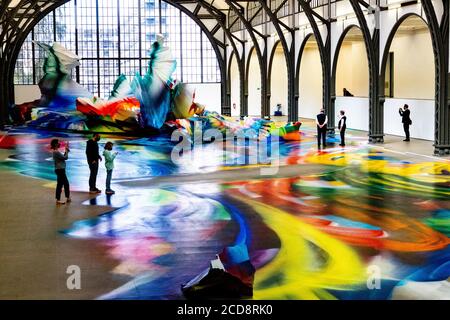 pic shows:  ÒKatharina Grosse. It Wasn't Us Ó, exhibition  Hamburger Bahnhof - Museum fŸr Gegenwart - Berlin, 2020  Painted floors and 3d printed poly Stock Photo