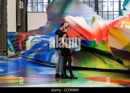 pic shows:  ÒKatharina Grosse. It Wasn't Us Ó, exhibition  Hamburger Bahnhof - Museum fŸr Gegenwart - Berlin, 2020  Painted floors and 3d printed poly Stock Photo