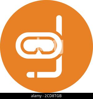 Diving, mask, scuba icon is isolated on white background. Simple vector illustration for graphic and web design or commercial purposes. Stock Vector