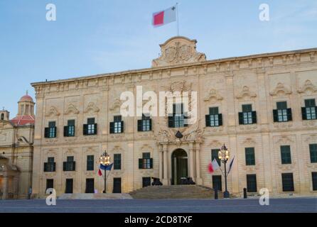 The Auberge de Castille (Castille Palace), now Office of the Prime Minister of Malta, in Valletta, Malta Stock Photo