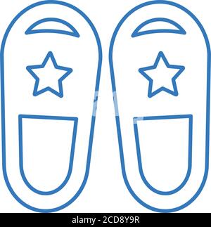 Footwear, slippers icon is isolated on white background. Simple vector illustration for graphic and web design or commercial purposes. Stock Vector
