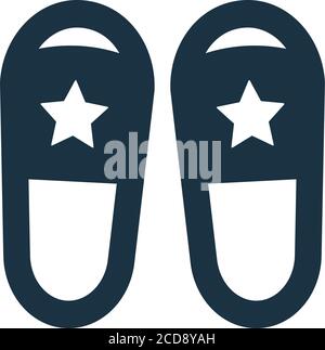 Footwear, slippers icon is isolated on white background. Simple vector illustration for graphic and web design or commercial purposes. Stock Vector