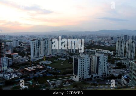 The panoramic view of the entire city of Ulaanbaatar in mongolia Stock Photo