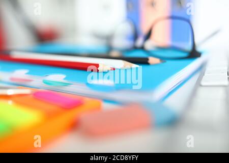 Detailed picture of worker place Stock Photo