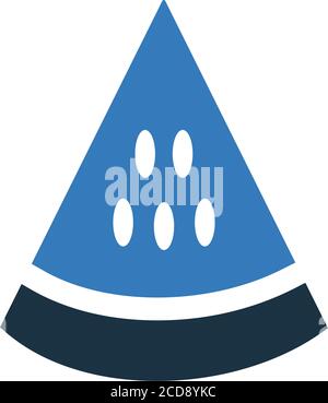 Fruit, slice, watermelon icon is isolated on white background. Simple vector illustration for graphic and web design or commercial purposes. Stock Vector