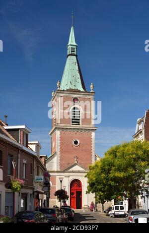 France, Nord, Orchies, Notre Dame de l'Assomption Catholic Church Stock ...