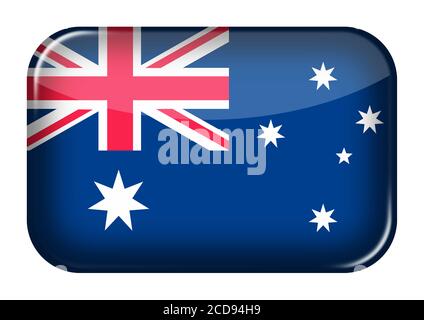 Australia web icon rectangle button with clipping path 3d illustration Stock Photo