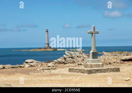 France, Manche, Cotentin, Cap de la Hague, Auderville, Goury the Hague lighthouse or Goury ligfhthouse Stock Photo