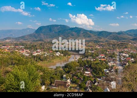 Laos, Luang Prabang, view from Mount Phousi Stock Photo
