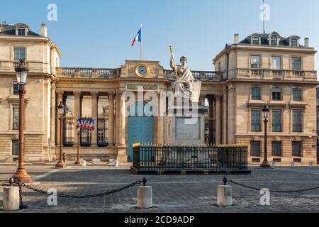 France, Paris, area listed as World Heritage by UNESCO, the Palais Bourbon, headquarters for the Assemblee Nationale (French National Assembly) Stock Photo