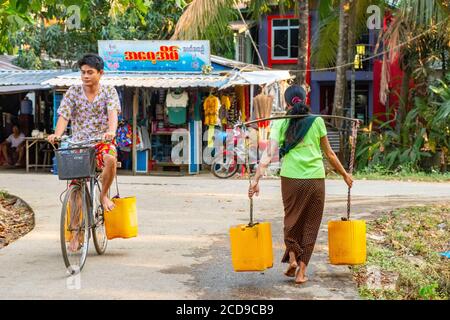 Myanmar (Burma), Yangon, the village of Dalah Stock Photo