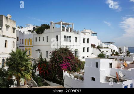 Morocco, Tangier Tetouan region, Tangier, white villa of the socialite American Barbara Hutton in the heart of the medina Stock Photo