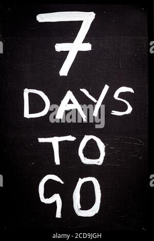 Seven days to go Stock Photo