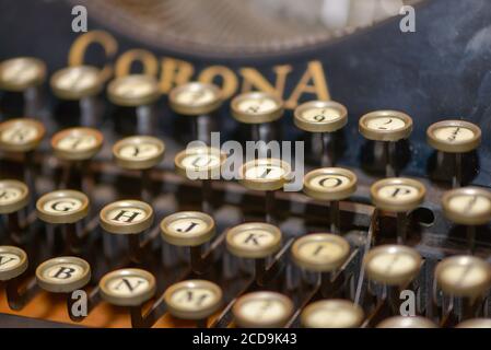 detail of old fashioned Corona typewriter Stock Photo