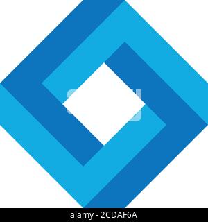 Impossible square icon. Geometric 3D object optical illusion. Vector illustration Stock Vector