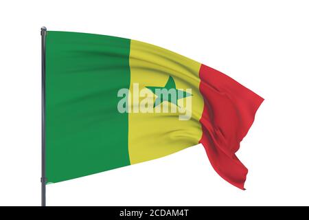 Senegal National Flags Waving On A Clear Day Tricolor With Vertical senegal-national-flags-waving-on-a-clear-day-tricolor-with-vertical