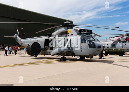 Royal Navy Westland Sea King anti submarine helicopter. RAF Waddington airshow 2005. Lincolnshire, England, United Kingdom Stock Photo