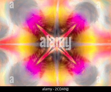 Image of a fractal shape on multicoloured textured background. Stock Photo