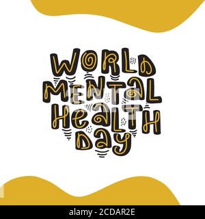 World Mental Health Day. Stock vector typography illustration Stock Vector