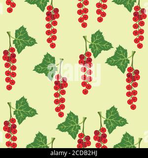 Seamless pattern with red currant. Stock Vector