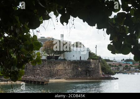 La Fortaleza, now the Governor's Mansion, in Old San Juan, Puerto Rico.  It was built between 1533 and 1540 and was the first fort built to protect th Stock Photo