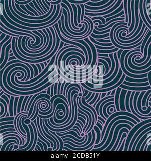 Abstract doodle line curly seamless pattern  Stock Vector