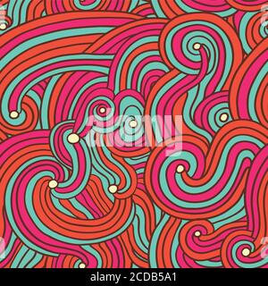 Abstract doodle line curly seamless pattern  Stock Vector