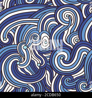 Abstract doodle line curly seamless pattern  Stock Vector