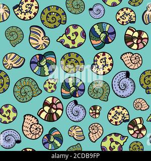 Abstract ornamental pattern with snails. Stock Vector