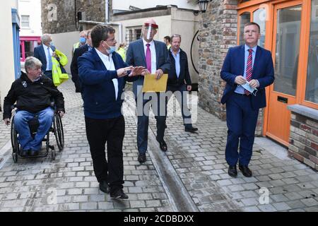 Michael McGrath Minister for Public Expenditure and Reform visited Bantry to discuss with locals on recent flooding Stock Photo