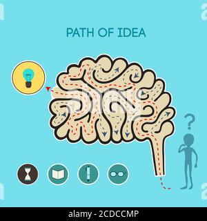 Path of idea. Conceptual vector illustration. Stock Vector