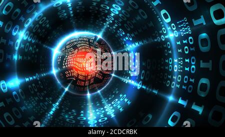 Abstract computer data background programming binary code, data stream, abstract firewall. Hacking computer system, database, internet server with vir Stock Vector