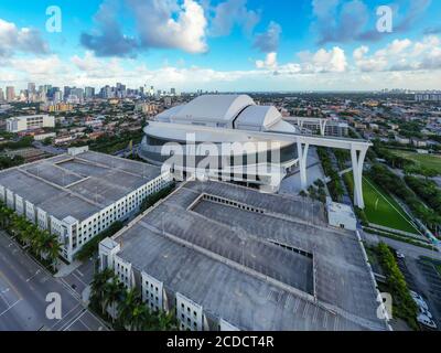 Aerial video Marlins Park Stadium LoanDe, Stock Video