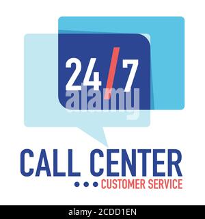 Call center customer service 24 7 support for clients banner Stock Vector