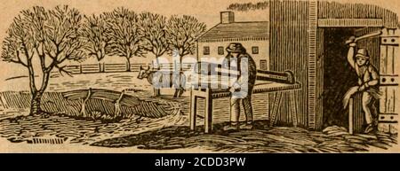 . Webster's calendar, or, The Albany, Columbia, Montgomery, and Washington almanack, for the year of our Lord ... . 74. 7 15 4 45 :-: 2 56 7 14 24 Mo ^ 6 â¢ 4h. morn. 7 iÂ« 4 44 4 12 7 56 2o Tu $ 6 *0TTHllh. morn. 7 16 4 44 5 0 8 38 36 We U a Â© 2h. eve. 7 17 4 43 p 5 50 9 20 27 Th . 32c2 7 20 4 40 a 5 15 11 42 30 E 5 stationary lh. eve. 7 20 4 40 6 3 eve. Before the introduction of anthracite and the baseburner stove, thefelling of wood for the winter store began in this month, and on amild, still day. the measured strokes of the woodmans axe, heard faraway in the thick forest, brought with t Stock Photo