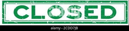 Grunge green closed word square rubber seal stamp on white background Stock Vector