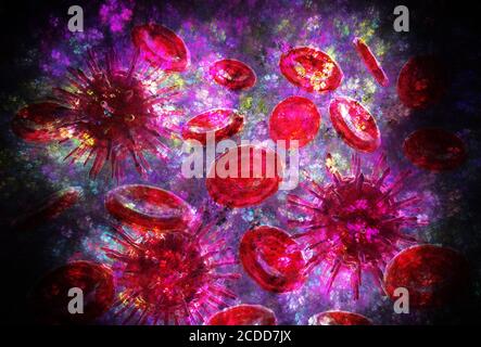 flowering virus infecting the blood. 3d illustration Stock Photo