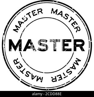 Grunge black master word round rubber seal stamp on white background Stock Vector