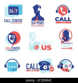 Call center, customer support 24 7 communication and help vector Stock Vector