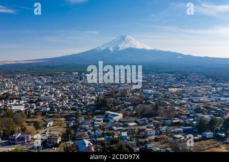 Aerial view of Mt Fuji in Japan Stock Photo