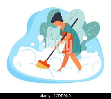 Cleaning service for home or office, washing floor Stock Vector