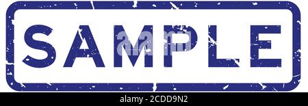 Grugne blue sample word square rubber seal stamp on white background Stock Vector