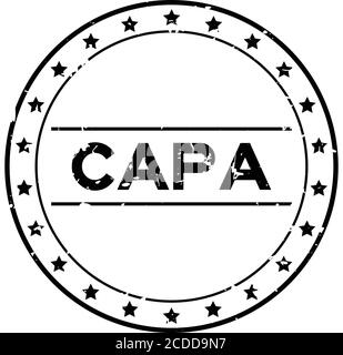 Grunge black CAPA (abbreviation of corrective action and preventive action) word round rubber seal stamp on white background Stock Vector