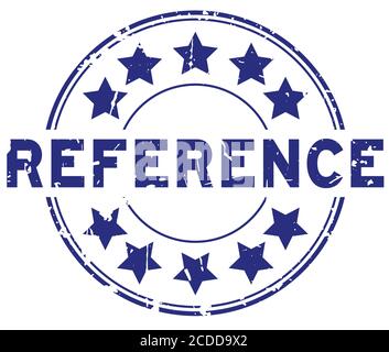 Grunge blue reference word rubber seal stamp on white background Stock ...