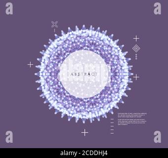 Sphere. 3d abstract composition. Futuristic technology style. Vector illustration. Stock Vector