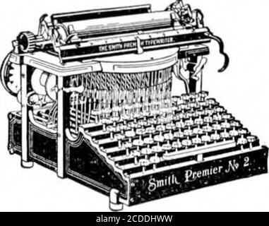 . Scientific American Volume 86 Number 14 (April 1902) . Hon. ASBURY FRANCIS LEVERtbe youngest member of Congress, was former] • secre-tary and typewriter for his predecessorfrom South Carolina Improvement the order of the age Highest typewriting possibilitiesavailable only to users of the greatSuccess, The Smith PremierTypewriter. American Success Series in Book Form At the end of this year, the Smith Premier Type-writer Company will publish a handsome bookletcontaining pictures and brief biographies of twelvesuccessful Americans who have profited by their use ofstenography or typewriting. Th