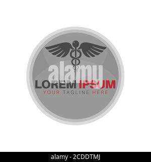 Caduceus doctor illustration vector logo design health care and medical symbols clinic and hospital icon hospital company brand name logo. Stock Vector