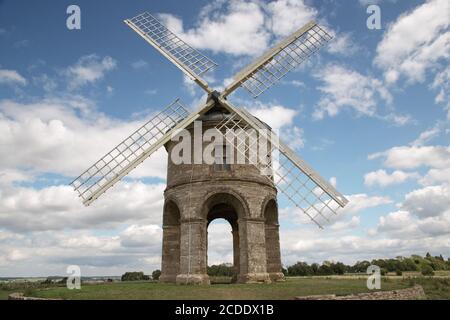landscape image of Chesterton Windmill a 17th century windmill with a unusual stone tower an arched base windmill in Warwickshire england Stock Photo