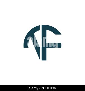 Initial letter tf logo or ft logo vector design template Stock Vector